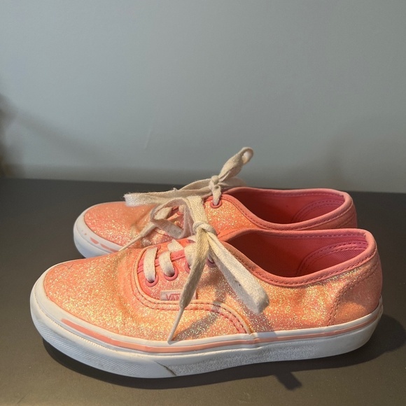 Vans big kids lace up glitter pink sneakers size 2 - Picture 1 of 8